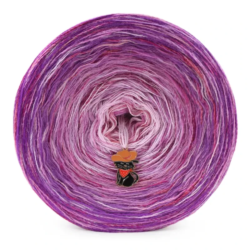 KOKONEK Rare Merino R202 - Ciemny cyklamen/cyklamen/wrzos/jasny róż + tęcza słodka (3n + 1)