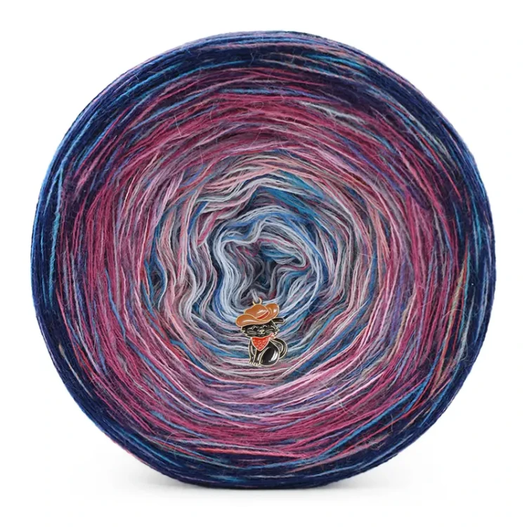 KOKONEK Rare Merino R203 - Granat/lody porzeczkowe/morela/jasny błękit + tęcza rafa koralowa (3n + 1)