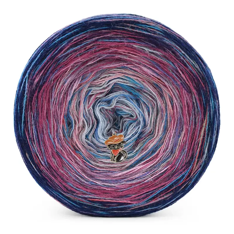 KOKONEK Rare Merino R203 - Granat/lody porzeczkowe/morela/jasny błękit + tęcza rafa koralowa (3n + 1)