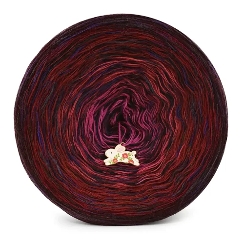 KOKONEK Rare Merino R204 - Wino melanż/bordo/lody porzeczkowe + tęcza burza (3n + 1)