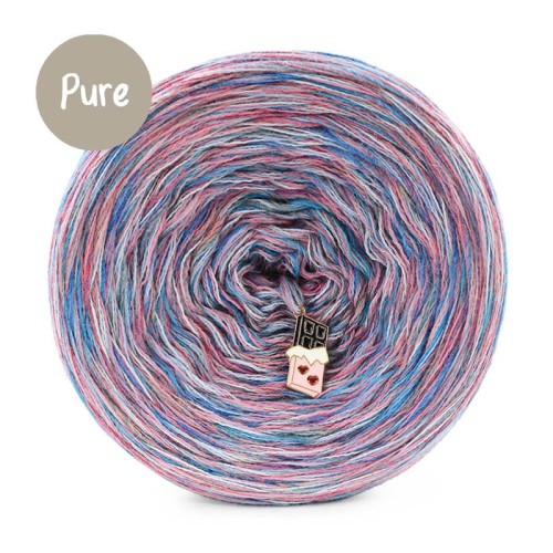 KOKONEK Pure Melanż PM001 - Niebieski/baby blue/malwa + tęcza rafa koralowa (3 nitki + 1