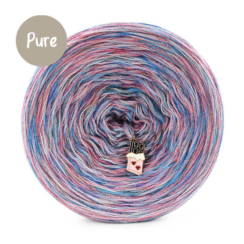 KOKONEK Pure Melanż PM001 - Niebieski/baby blue/malwa + tęcza rafa koralowa (3 nitki + 1