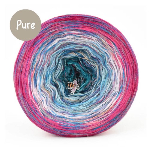KOKONEK Pure Rare PR010 - Magenta/słodki róż/jasny róż/patyna/petrol + tęcza rafa koralowa (3 nitki + 1)