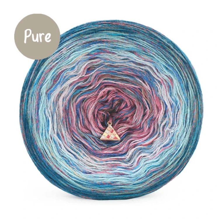 KOKONEK Pure Rare PR009 - Petrol/patyna/jasny róż/malwa + tęcza rafa koralowa (3 nitki + 1)