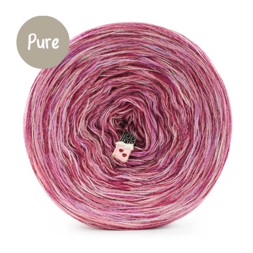 KOKONEK Pure Melanż PM003 - Malwa/pastelowy róż/lody porzeczkowe + tęcza słodka (3 nitki + 1)