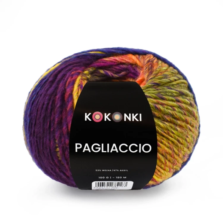 Włóczka KOKONKI Pagliaccio P11 / bratki / ~180 m