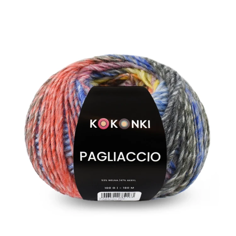 Włóczka KOKONKI Pagliaccio P04 / sorbet owocowy / ~180 m
