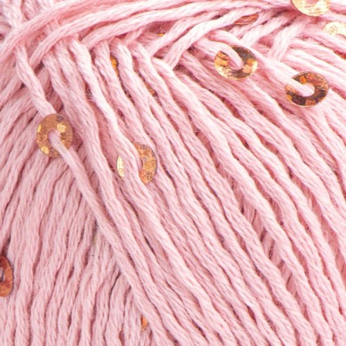 Włóczka z cekinami YarnArt Cotton Gold Paillettes 7108 / róż
