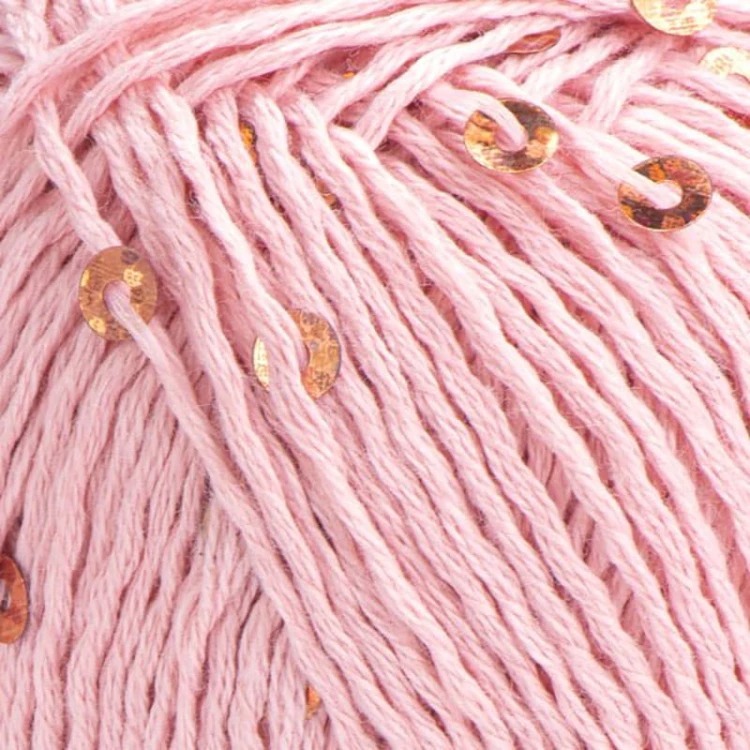 Włóczka z cekinami YarnArt Cotton Gold Paillettes 7108 / róż
