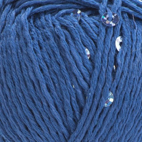 Włóczka z cekinami YarnArt Cotton Gold Paillettes 7111 / ciemny niebieski
