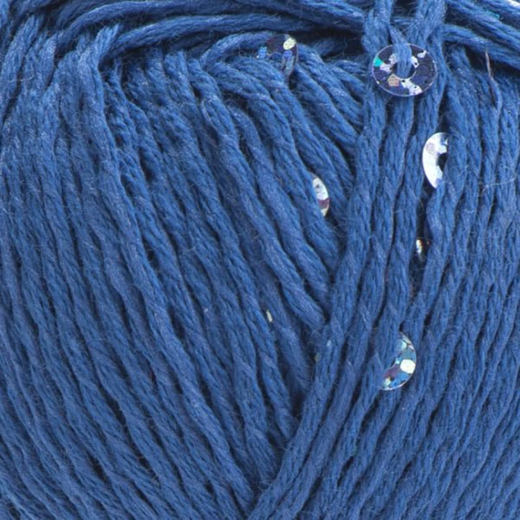 Włóczka z cekinami YarnArt Cotton Gold Paillettes 7111 / ciemny niebieski