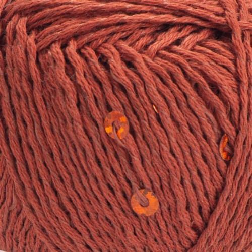 Włóczka z cekinami YarnArt Cotton Gold Paillettes 7117 / cegła