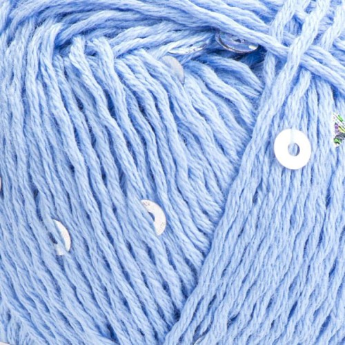 Włóczka z cekinami YarnArt Cotton Gold Paillettes 7110 / niebieski ze srebrem
