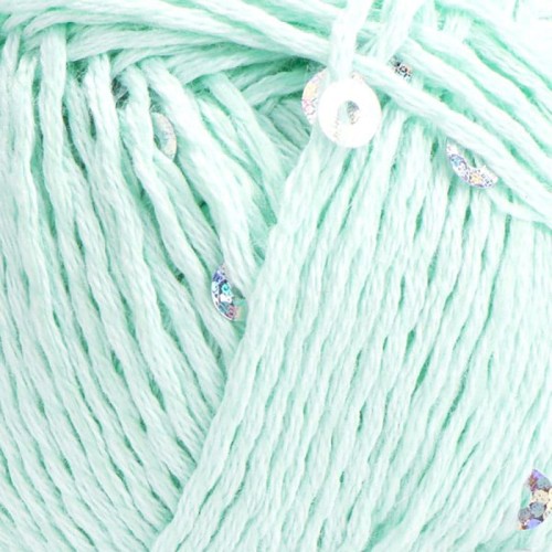 Włóczka z cekinami YarnArt Cotton Gold Paillettes 7112 / mięta ze srebrem