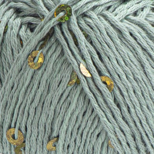 Włóczka z cekinami YarnArt Cotton Gold Paillettes 7113 / szałwia ze złotem