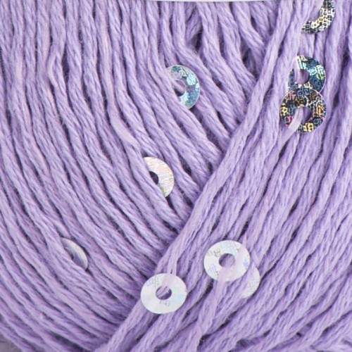 Włóczka z cekinami YarnArt Cotton Gold Paillettes 7116 / jasny fiolet ze srebrem