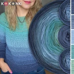 Zestaw na sweter/kardigan Nathalie od Kotek i motek 07 / Kokonki Merino / Fumo/szaroniebieski/błękit/patyna/ciemna mięta + wzór PDF  