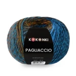 Włóczka KOKONKI Pagliaccio P25 / bursztyn & turkus / ~180 m
