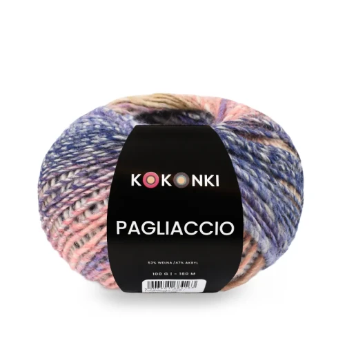 Włóczka KOKONKI Pagliaccio P03 / rafa koralowa / ~180 m