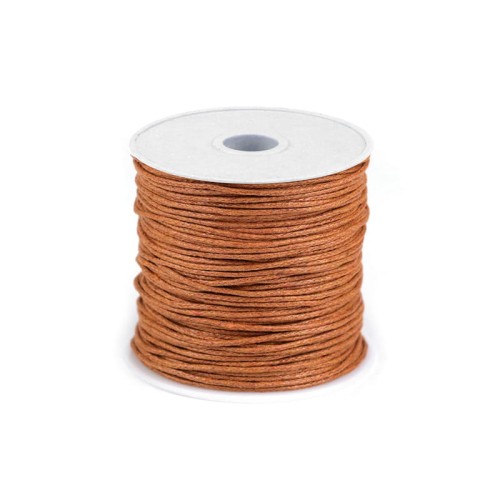 Sznurek bawełniany woskowany 1mm / 20m / koniak / 310030
