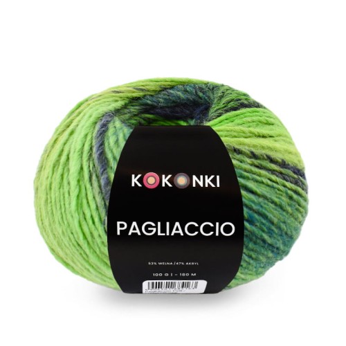 Włóczka KOKONKI Pagliaccio P24 / zorza polarna / ~180 m