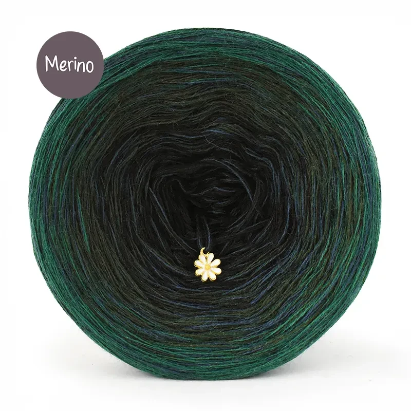 KOKONEK Rare Merino R205 Włóczykij - Ciemna zieleń/butelkowa zieleń/czerń + 1 nitka navy (3 nitki + 1)