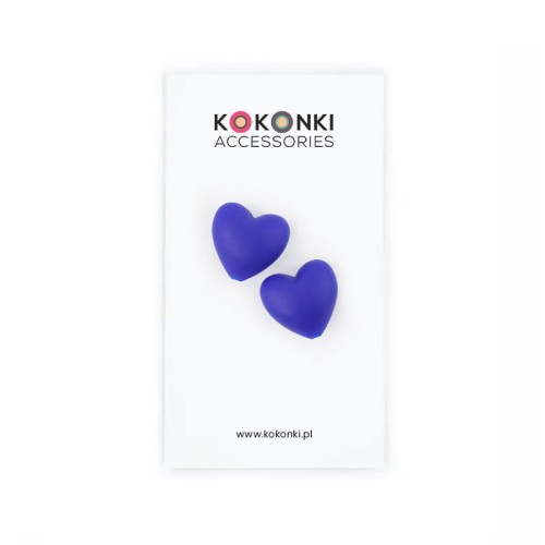 Stopery do drutów Kokonki Accessories / serduszko / atrament / 2 szt