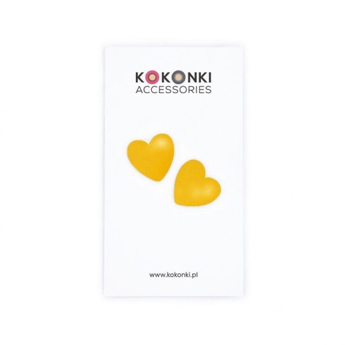 Stopery do drutów Kokonki Accessories / serduszko / żółty / 2 szt
