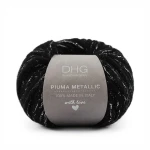 Włóczka DHG Piuma Metallic / Midnight - czerń i srebro
