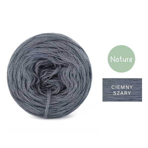 KOKONEK Mono Nature jeden kolor - ciemny szary / 250m