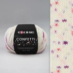 Příze KOKONKI Confetti 01 / ~90 m