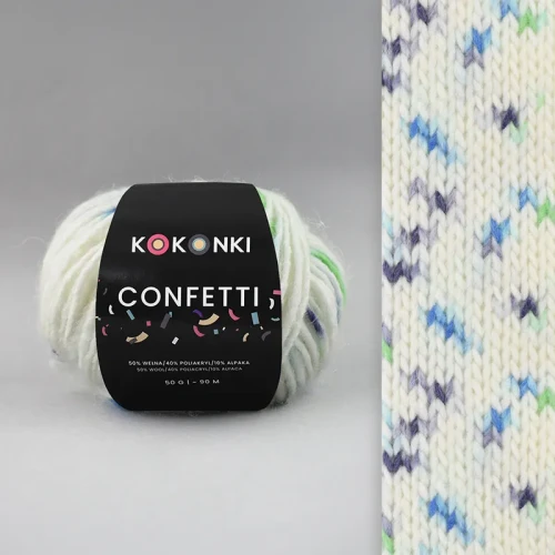 Włóczka KOKONKI Confetti 04 / ~90 m