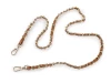 Uchwyt do torby z łańcuszkiem i karabińczykami / 112 cm / koniak - złoto / 930433