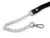 Uchwyt / rączka do torby z eko skóry z karabińczykiem / długość regulowana 115-130 cm / czerń-nikiel / 890712