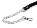 Uchwyt / rączka do torby z eko skóry z karabińczykiem / długość regulowana 115-130 cm / czerń-nikiel / 890712