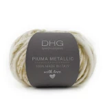 Włóczka DHG Piuma Metallic / Moon - krem i złoto