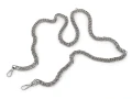 Łańcuszek do torebki z karabińczykiem / dł. 120 cm / szer. 12 mm / czarny nikiel / 930150