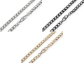 Łańcuszek do torebki z karabińczykiem / 12 mm / 125 cm / czarny nikiel / 930721