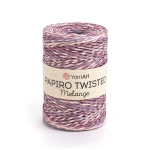 Włóczka Yarnart Papiro Twisted Melange 2310 / rafia papierowa / pudrowy-jagoda-fiolet
