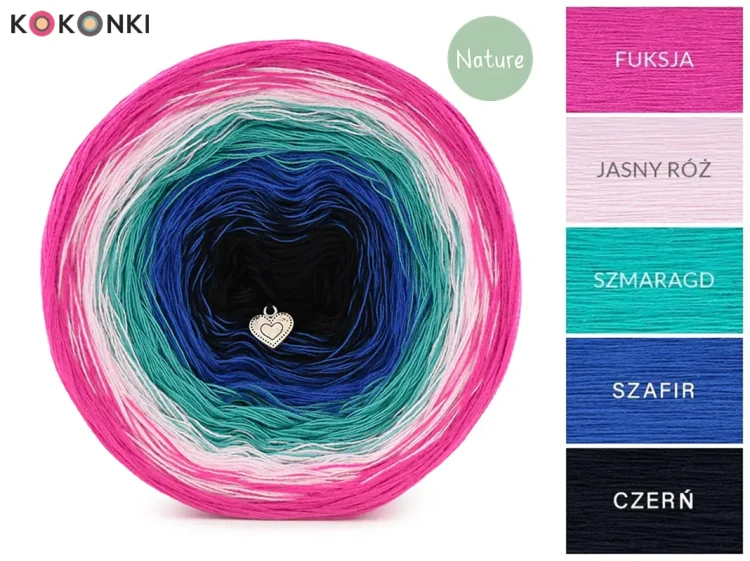 KOKONEK Nature NT103 Czysta Zima - Fuksja/jasny róż/szmaragd/szafir/czerń