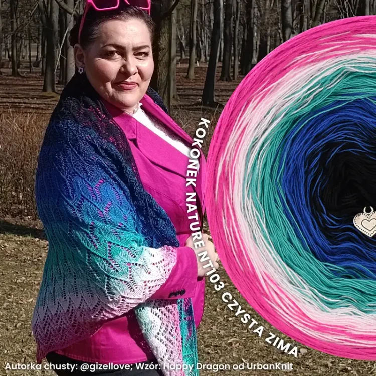 KOKONEK Nature NT103 Czysta Zima - Fuksja/jasny róż/szmaragd/szafir/czerń