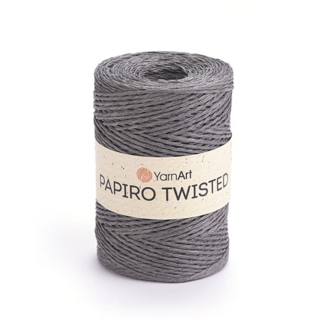 Włóczka Yarnart Papiro Twisted 1321 / rafia papierowa / ciemny szary