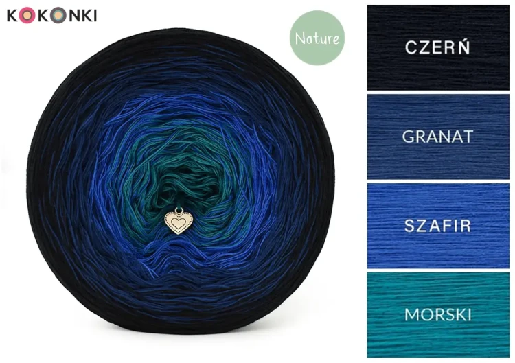 KOKONEK Nature NT104 Chłodna Zima - Czerń/granat/szafir/morski