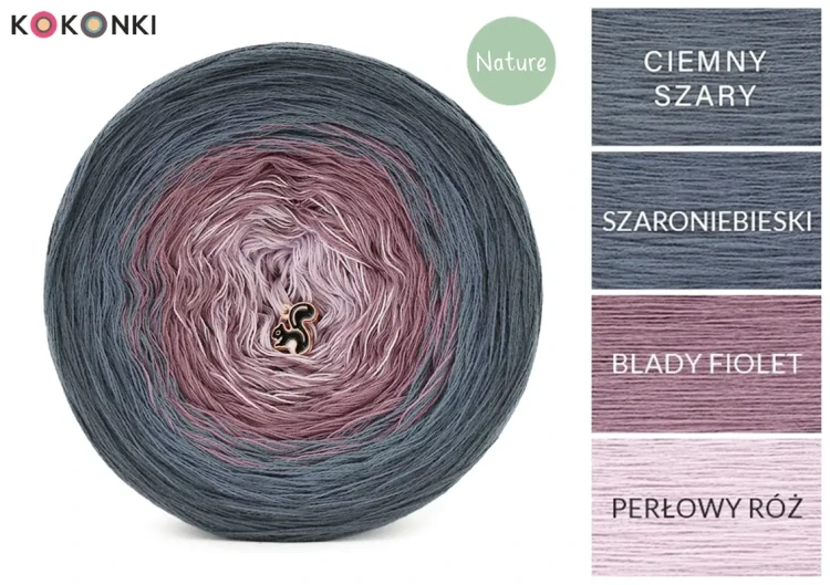 KOKONEK Nature NT109 Zgaszone Lato - Ciemny szary/szaroniebieski/blady fiolet/perłowy róż