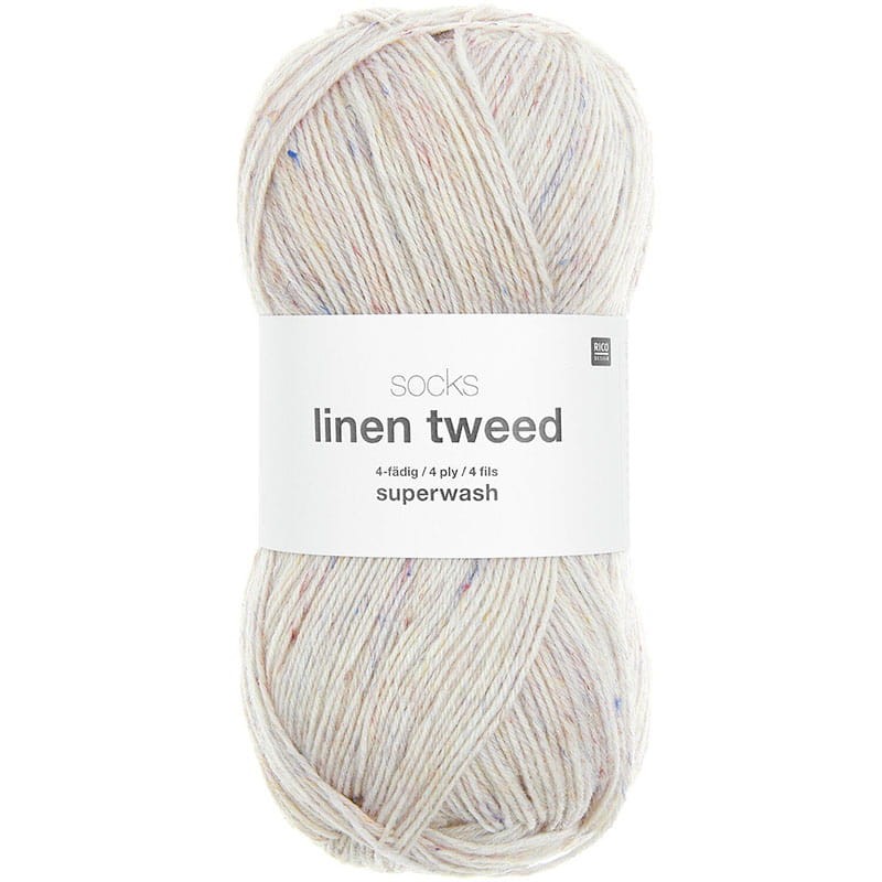 Włóczka skarpetkowa Rico Design Socks Linen Tweed 4ply 001