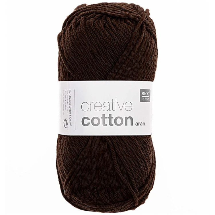 Włóczka Rico Design Creative Cotton 58 / gorzka czekolada