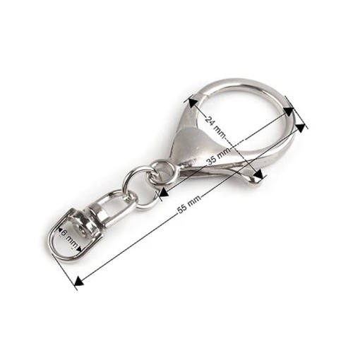 Karabińczyk metalowy z krętlikiem / złoto / 24x55 mm / 2 szt / 730924