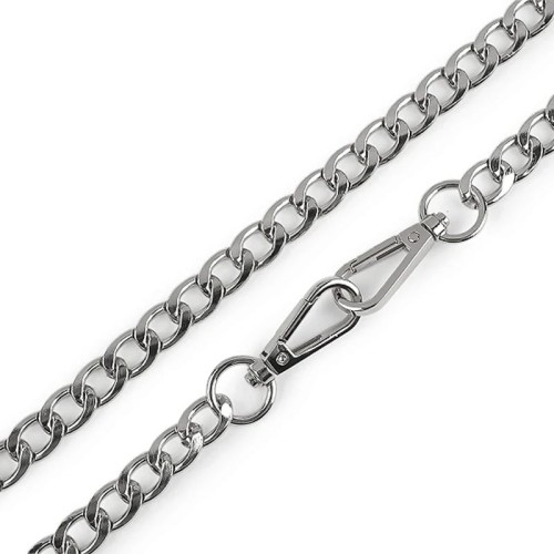 Łańcuszek do torebki z karabińczykiem / 114 cm / srebro / 1 szt / 930410
