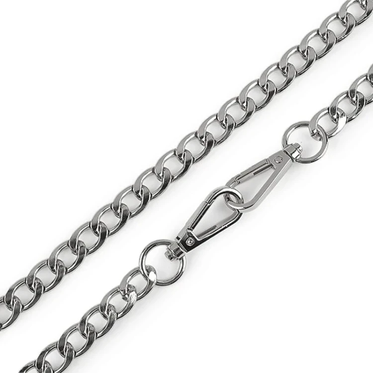 Łańcuszek do torebki z karabińczykiem / 114 cm / srebro / 1 szt / 930410