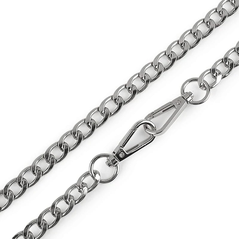 Łańcuszek do torebki z karabińczykiem / 114 cm / srebro / 1 szt / 930410